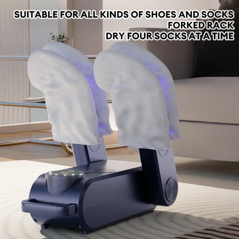 Electric Shoe Dryer – 180° Folding, Smart Display, Dries Shoes Gloves & Boots Fast