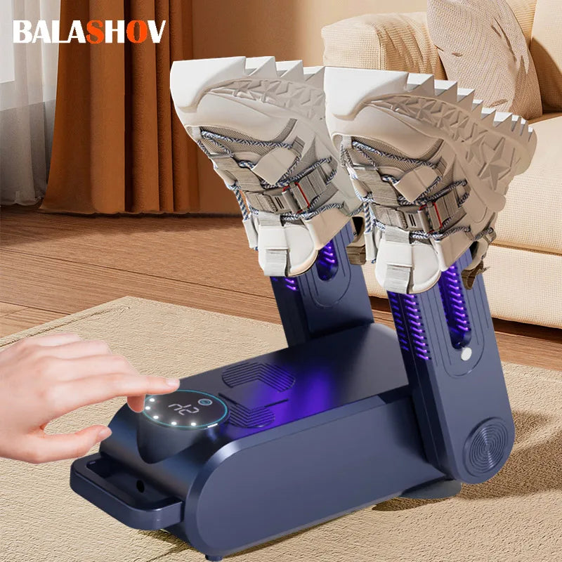 Electric Shoe Dryer – 180° Folding, Smart Display, Dries Shoes Gloves & Boots Fast